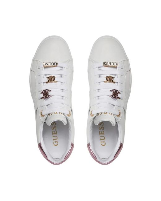 Guess White Weiß rosa sneakers giella fljgie fal12