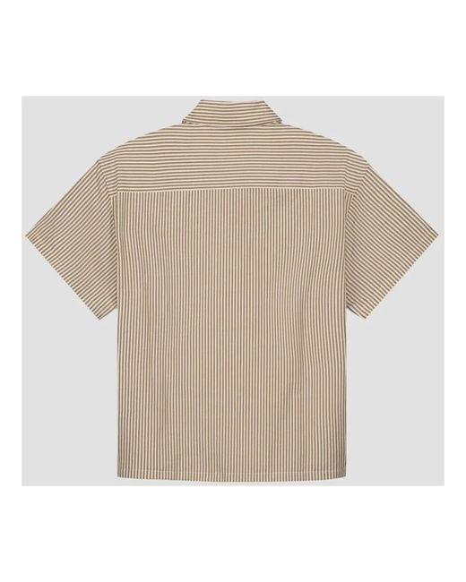 Olaf Hussein Natural Short Sleeve Shirts for men