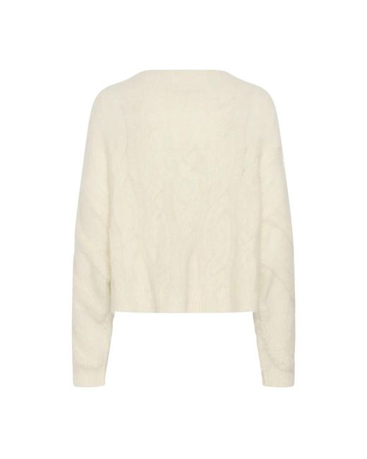 Gestuz White V-Neck Knitwear