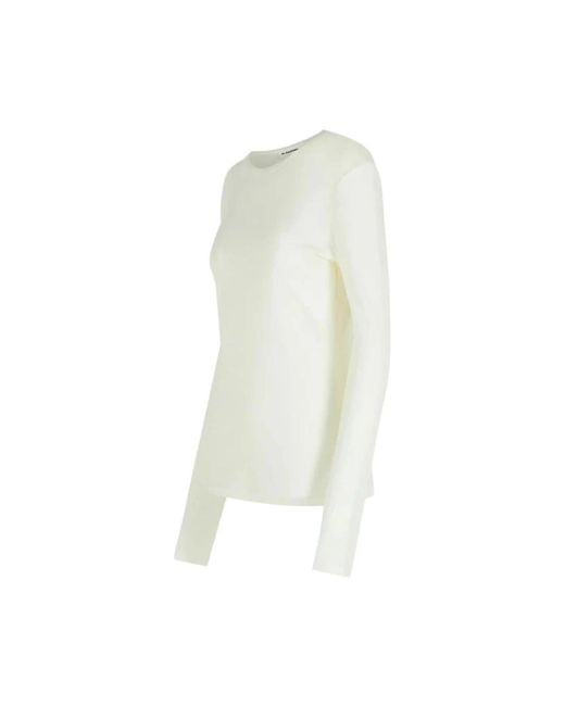 Jil Sander White Long Sleeve Tops
