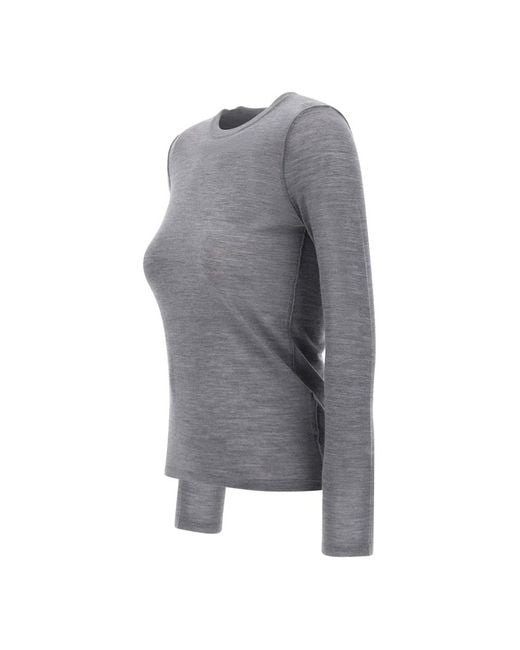 Aspesi Gray Round-Neck Knitwear