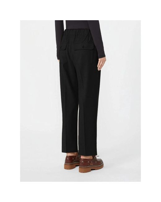 Weekend by Maxmara Elegante Wollen Broek Hateley Stijl in het Black