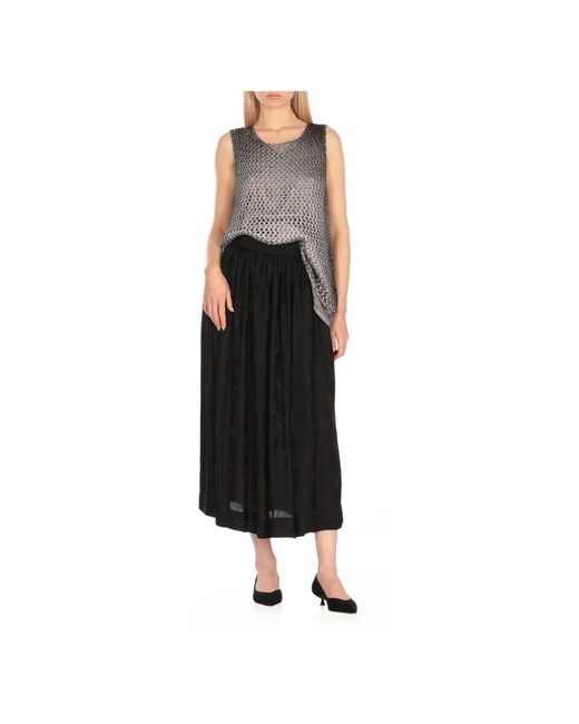 Avant Toi Black Graues ärmelloses top mit netz-muster