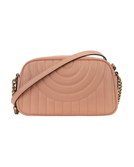 Gucci Pink Gesteppte Leder-Crossbody-Tasche Mit Kette