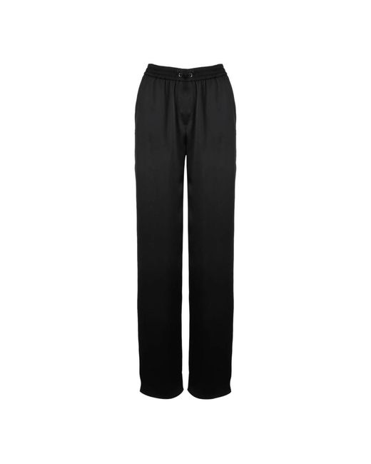 Herno Broeken ,Zwart ,Satijn Wijde Pijpen Satijnen Broek in het Black