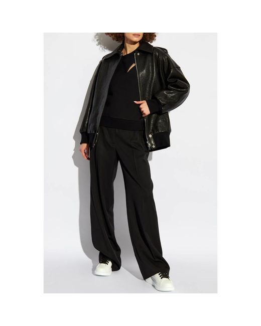 McQueen Leren Jas in het Black