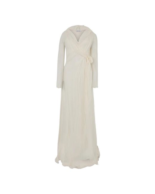Alberta Ferretti Kleedjes ,Wit ,Elegant Maxi Jurk in het Natural