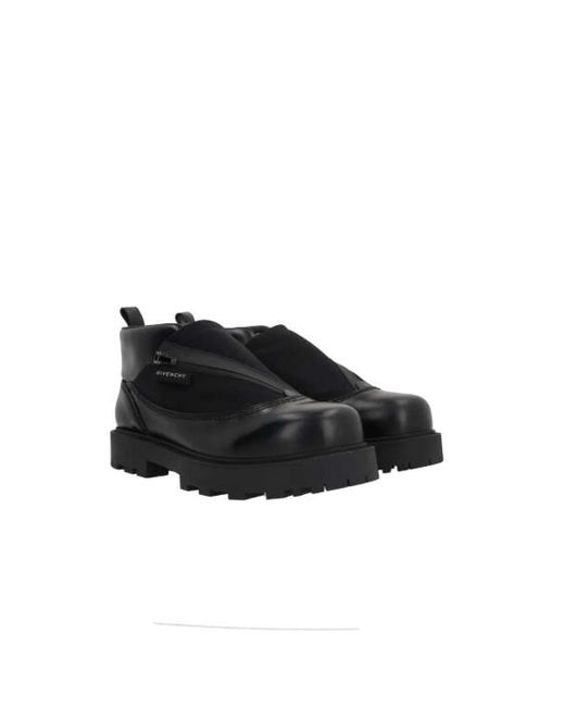 Givenchy Schwarze leder nylon reißverschluss stiefel in Black für Herren