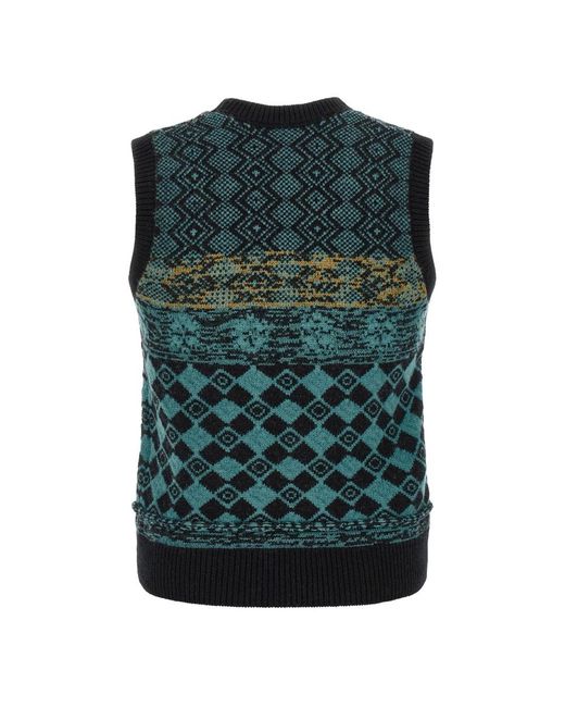 Dries Van Noten Green Sleeveless Jumpers for men