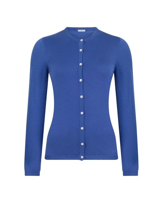 Malo Truien & Vesten ,Blauw ,Wol Fitted Button Cardigan in het Blue