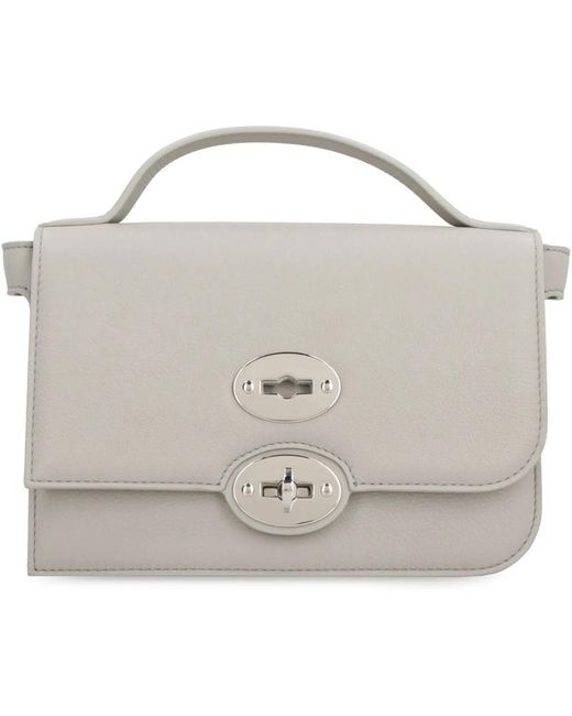 Zanellato White Piumaknoit grainy lederhandtasche,handbags