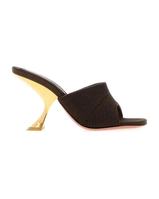 AMINA MUADDI Brown Heeled Mules