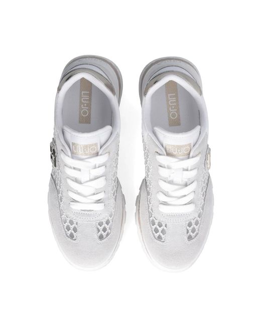 Liu Jo White Weiße/goldene leichte sneakers für frauen