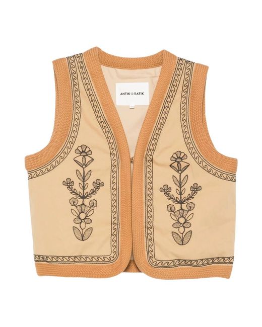 Antik Batik Vests in het Natural