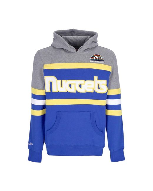 Mitchell & Ness Hoodies & Sweatvesten ,Veelkleurig ,Katoen Denver Nuggets Nba Hoodie in het Blue voor heren