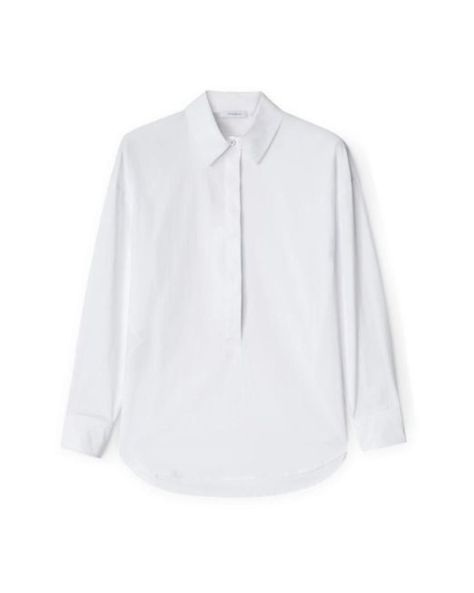 mötivi Overhemden ,Wit ,Katoen Blouse Met Popeline Kraag in het White