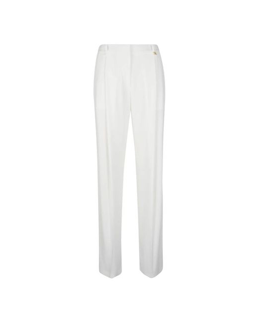 Elisabetta Franchi White Wide Trousers
