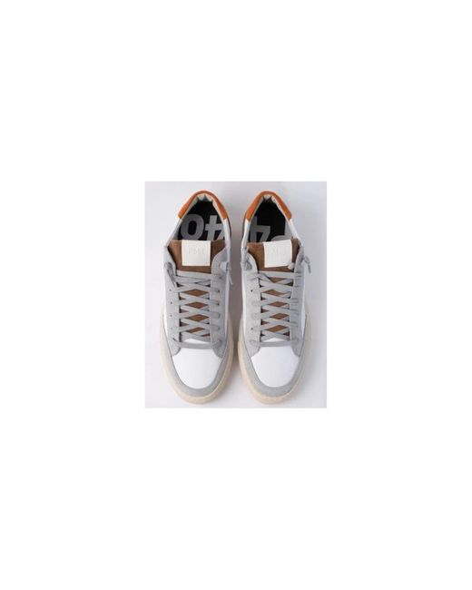 P448 Weiße leder color block sneakers in White für Herren