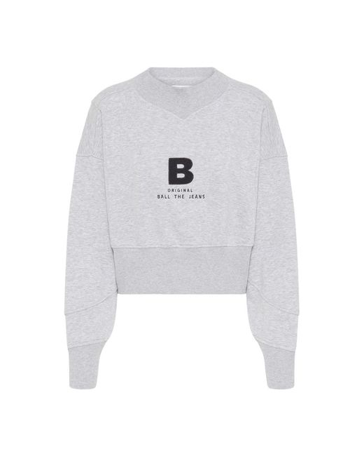Ball Hoodies & Sweatvesten ,Grijs ,Leer Sweatshirt in het White
