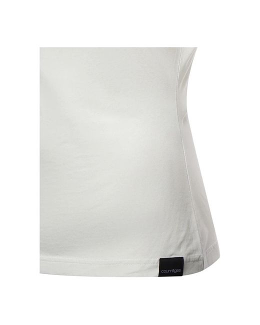 Courreges T-Shirt Met Taille En Print in het White