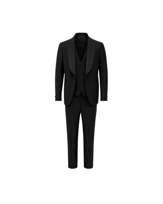 Franzese Collection Black Single Breasted Suits for men