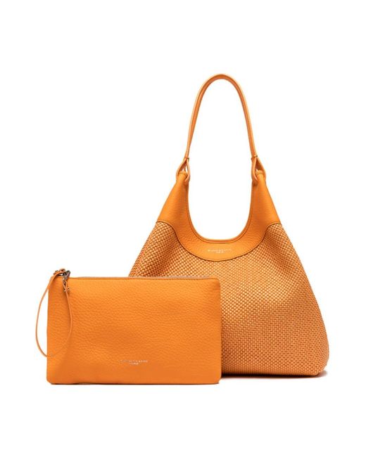 Gianni Chiarini Orange stroh shopper handtasche
