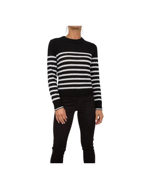 Nenette Black Kaschmir schwarzer pullover gerippter hals