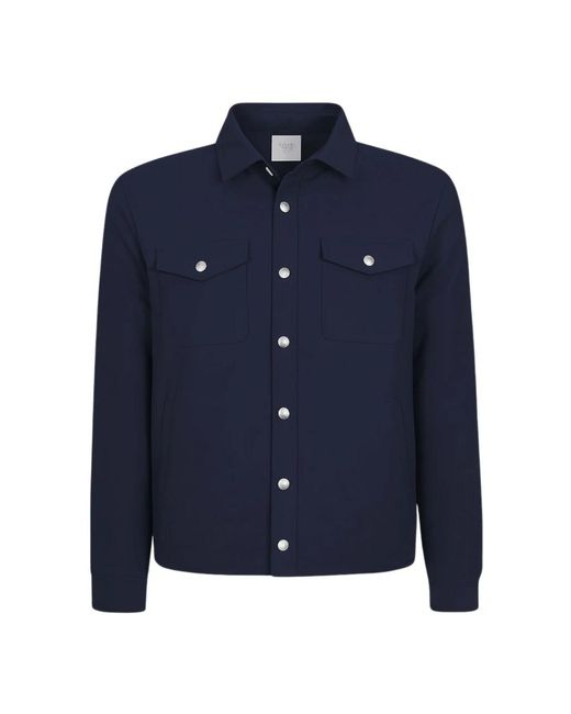 Eleventy Blauwe Wol Overshirt Super 180S in het Blue voor heren