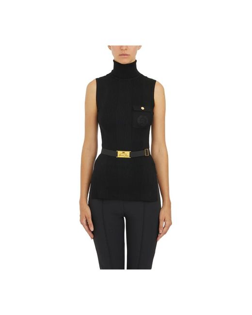 Elisabetta Franchi Black Sleeveless Tops