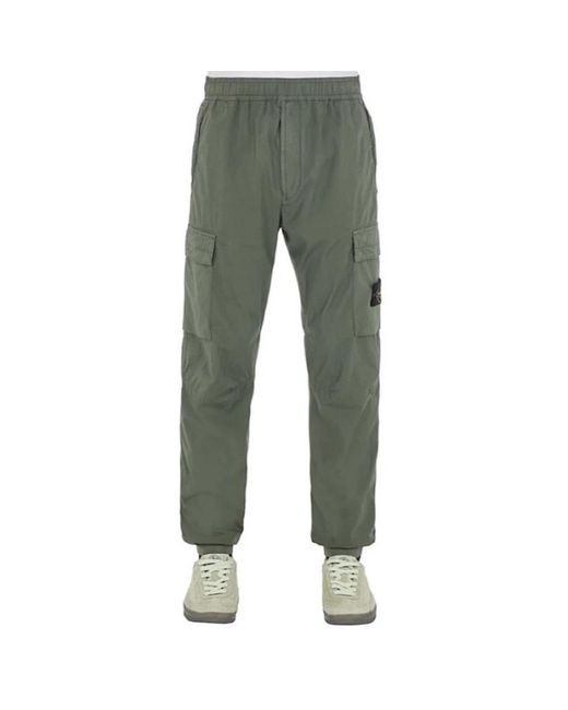 Stone Island Green Straight Trousers for men
