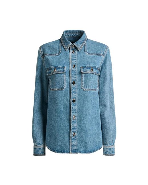 Kiton Denim Shirts in het Blue