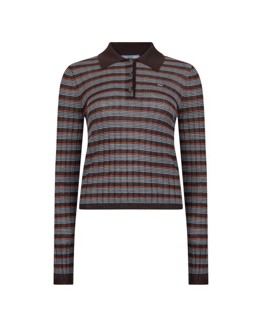 Prada Gestreepte Polo in het Brown