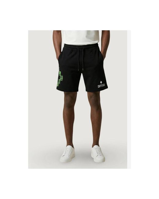 Marcelo Burlon Black Casual Shorts for men