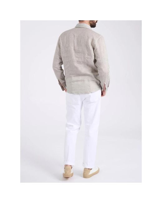 Gran Sasso White Casual Shirts for men