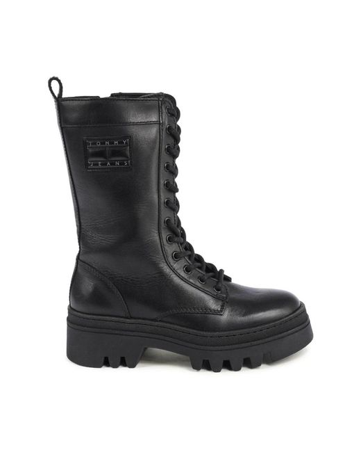 Tommy Hilfiger Black Lace-Up Boots