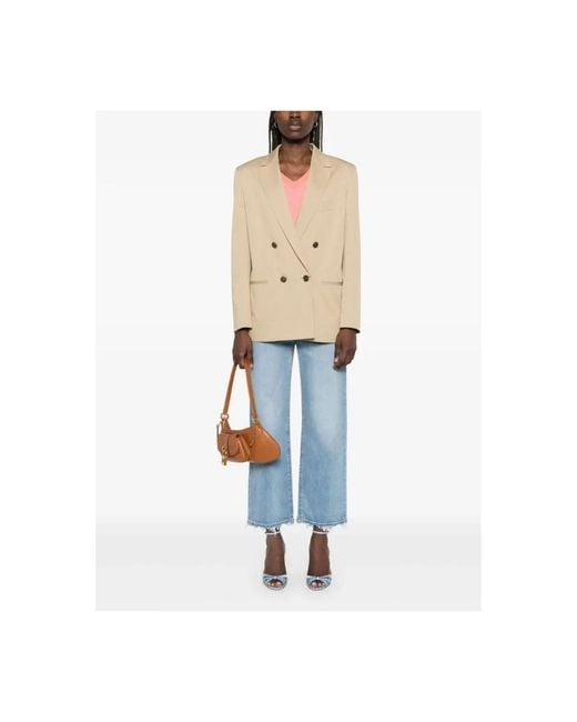 Etro Jassen ,Klassieke Blazer Met Inkeping Revers in het Natural