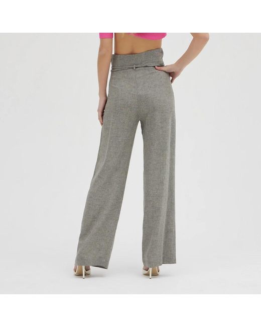 Erika Cavallini Semi Couture Gray Wide Trousers