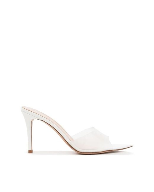 Gianvito Rossi White Heeled Mules