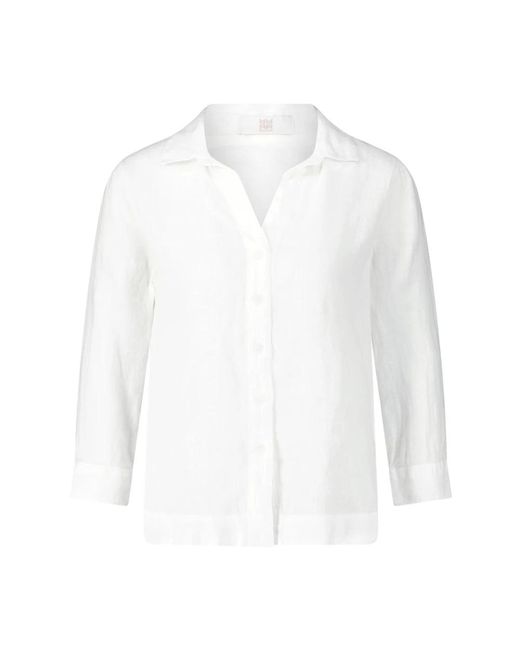 Blusa de lino con mangas 3/4 Riani de color White