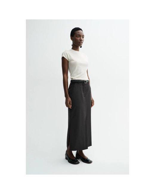 Mark Kenly Domino Tan Black Midi Skirts