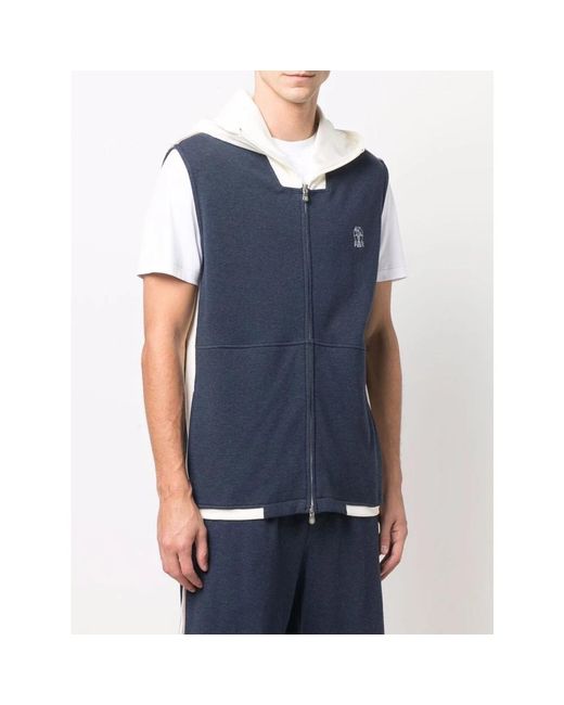 Brunello Cucinelli Blue Waistcoats for men
