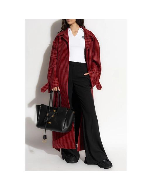 Balenciaga Red Belted Coats