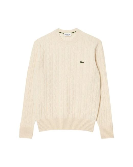 Lacoste Natural Round-Neck Knitwear for men