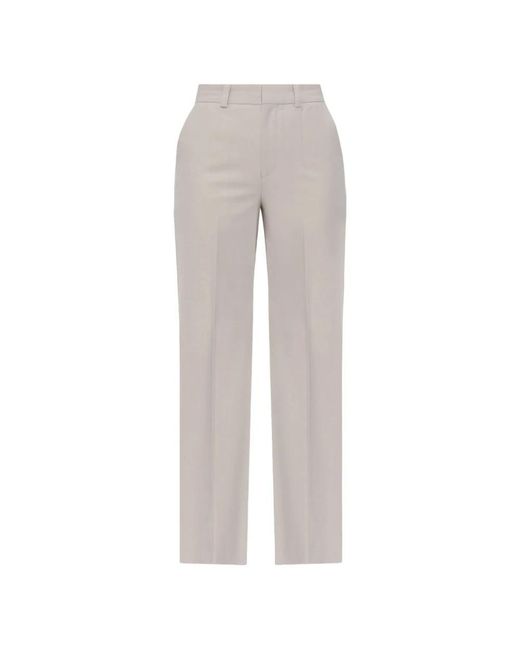 Victoria Beckham Gray Straight Trousers