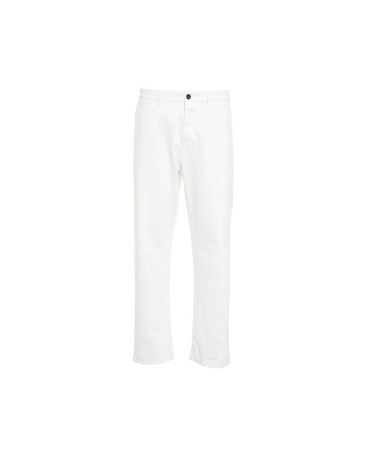 Closed White Straight Jeans for men