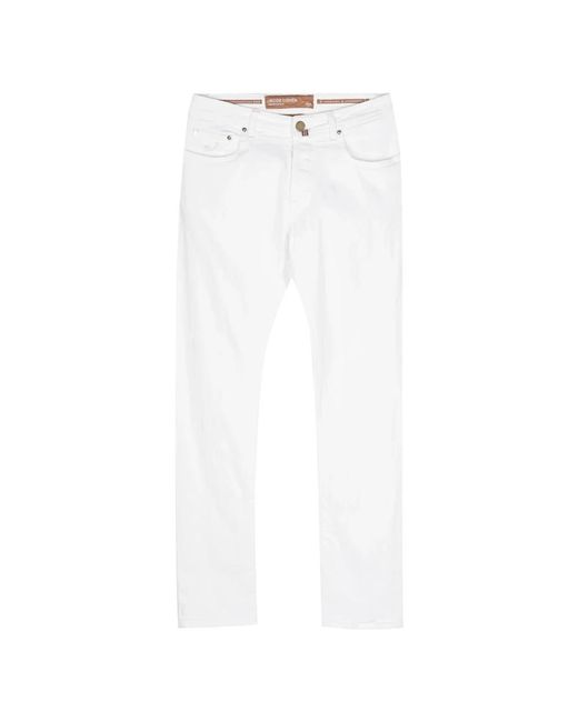 Jacob Cohen Handgefertigte bard jeans mit japanischen stoffen in White für Herren