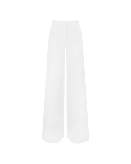 Wide trousers Max Mara Studio de color White