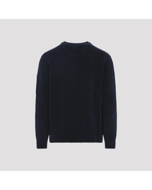 C P Company Blue Round-Neck Knitwear for men