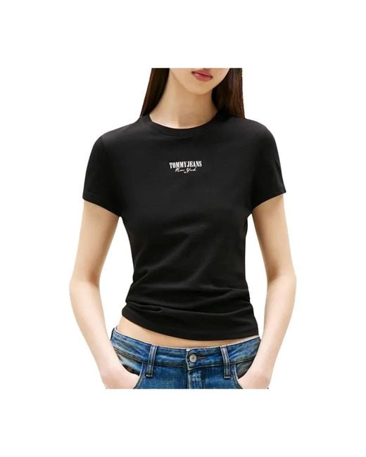 Tommy Hilfiger Black Tshirt Mc Coton