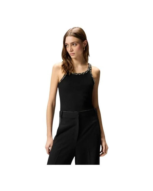 Pinko Black Sleeveless Tops